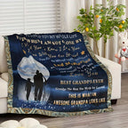 Grandpa's Ultimate Gift Blanket - Soft, Warm & Versatile for All Seasons | Perfect for Birthdays, Holidays & Anniversaries | Machine Washable Polyester with Unique Print Design Grandson Blanket From Grandma Vintage Blanket Lootquake LLC