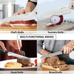 Professional 8" Kitchen Chef Knife and Santoku Cutter Germany 1.4116 Stainless Steel with Wood Handle EasyOptionXY LLC
