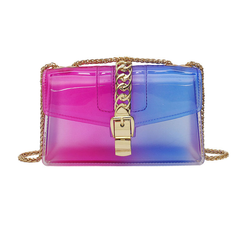 Mini summer transparent jelly bag, candy color silicone color bag, versatile chain small crossbody bag - SJB-DIAMOND ELITES