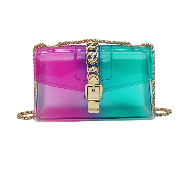Mini summer transparent jelly bag, candy color silicone color bag, versatile chain small crossbody bag - SJB-DIAMOND ELITES