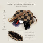 Small Crossbody Bag – Versatile Commute with Checkerboard Canvas, Compact Earphone Bag, Stylish 2-in-1 Chest Bag & Fanny Pack for Everyday Use - SJB-DIAMOND ELITES