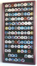 Very Large Challenge Coin Display Case in Cherry Wood Finish The Military Gift Store