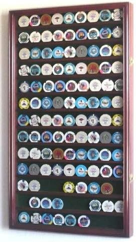 Very Large Challenge Coin Display Case in Cherry Wood Finish The Military Gift Store