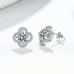 Four Leaf Clover Moissanite Stud Earrings Pi-Mart