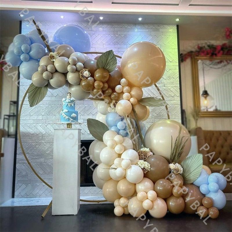 117Pcs Blue Rose Gold Birthday Arch Garland Kit Double Layer Balloons Set For Wedding Charming Baby Shower Decoration Girl Birthday Ballons Stevvex