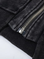 Men's Washed Zip-Up Hoodie with Pockets
