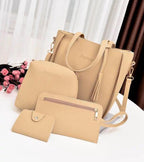 Women Bag Set Top-Handle Big Capacity Female Tassel Handbag Fashion Shoulder Bag Ladies PU Leather Crossbody Bag bolsas feminin Pi-Mart