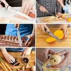Kitchen Knife Set, 9-Pieces Black Sharp Non-Stick Coated Chef Knives Block Set ,Stainless Steel Knife Set for Kitchen with Sharpener for Cutting Slicing Dicing Chopping EasyOptionXY LLC
