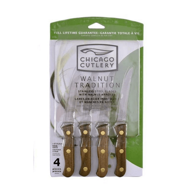 Chicago Cutlery B144 4-Piece Walnut Tradition Steak Knife Set (2-Pack) EasyOptionXY LLC