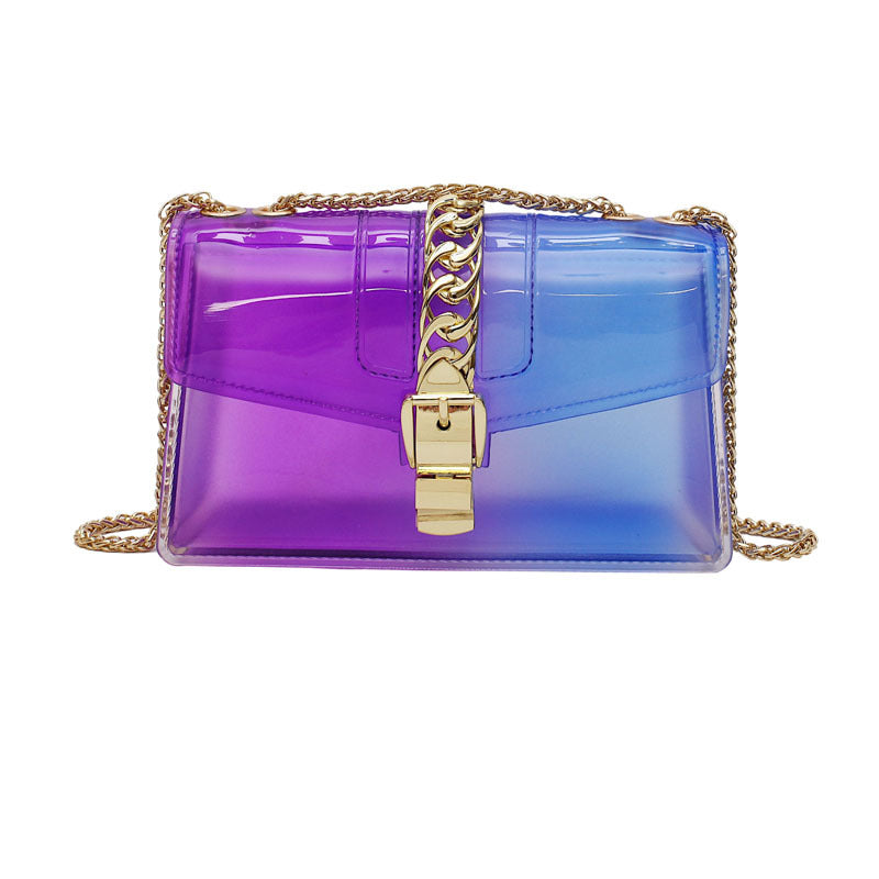 Mini summer transparent jelly bag, candy color silicone color bag, versatile chain small crossbody bag - SJB-DIAMOND ELITES
