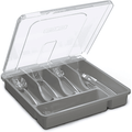 Vachan Plastic Silverware Tray for Drawer Organizer, 5 Compartments Flatware Organizer with Lid Tableware Storage Cutlery Utensil Holder EasyOptionXY LLC