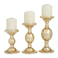 The Novogratz 3 Candle Gold Aluminum Pillar Candle Holder, Set of 3 - SJB-DIAMOND ELITES