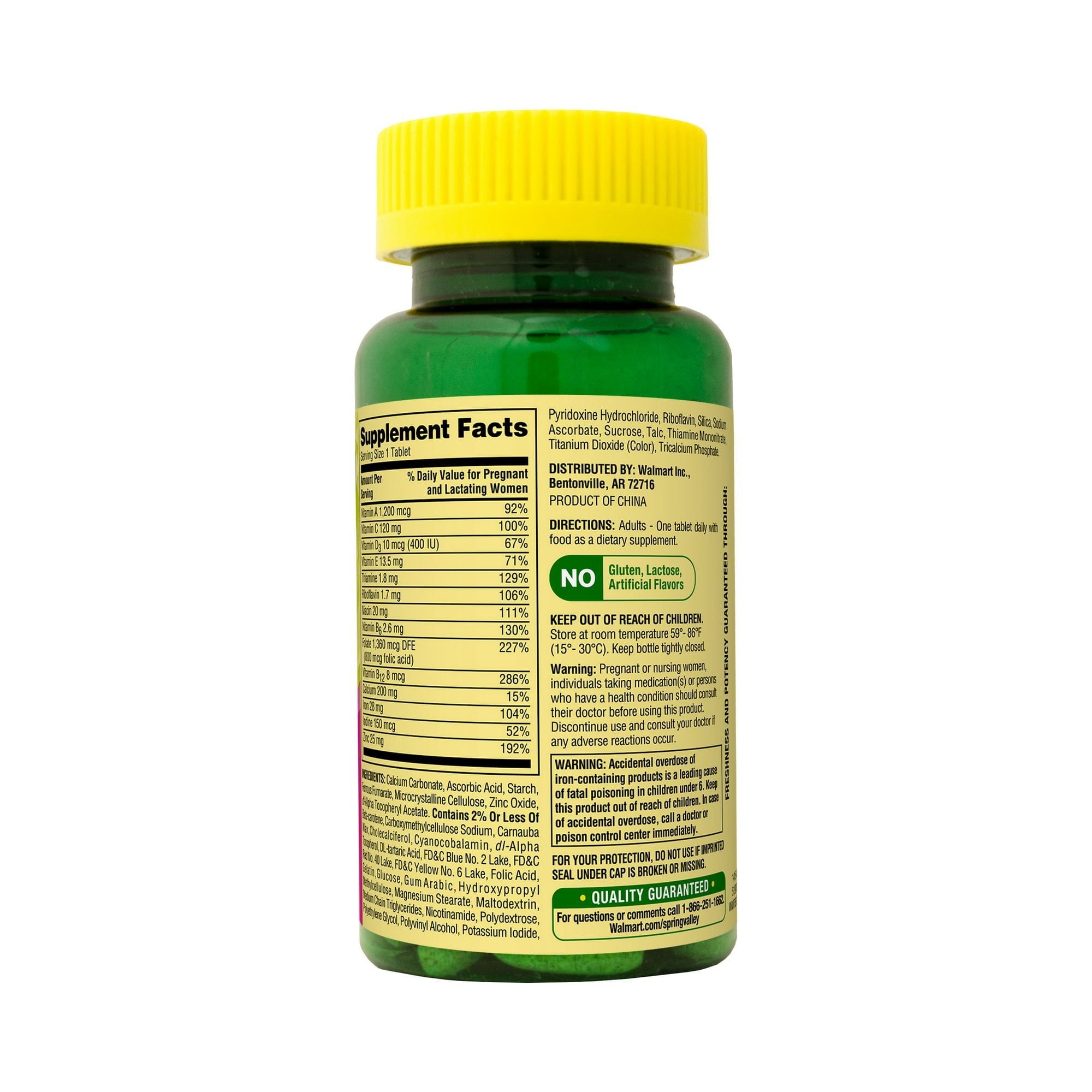 Spring Valley Prenatal Multivitamin/Multimineral Tablets Dietary Supplement; 100 Count
