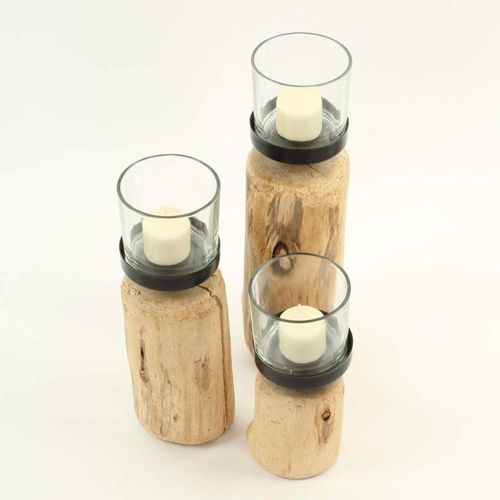 Driftwood Candle Holders Set of 3 - SJB-DIAMOND ELITES