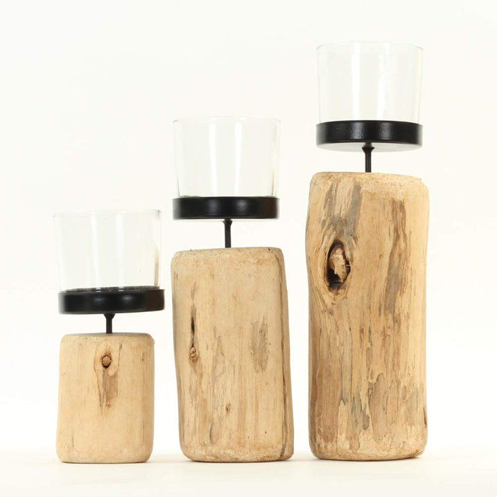 Driftwood Candle Holders Set of 3 - SJB-DIAMOND ELITES