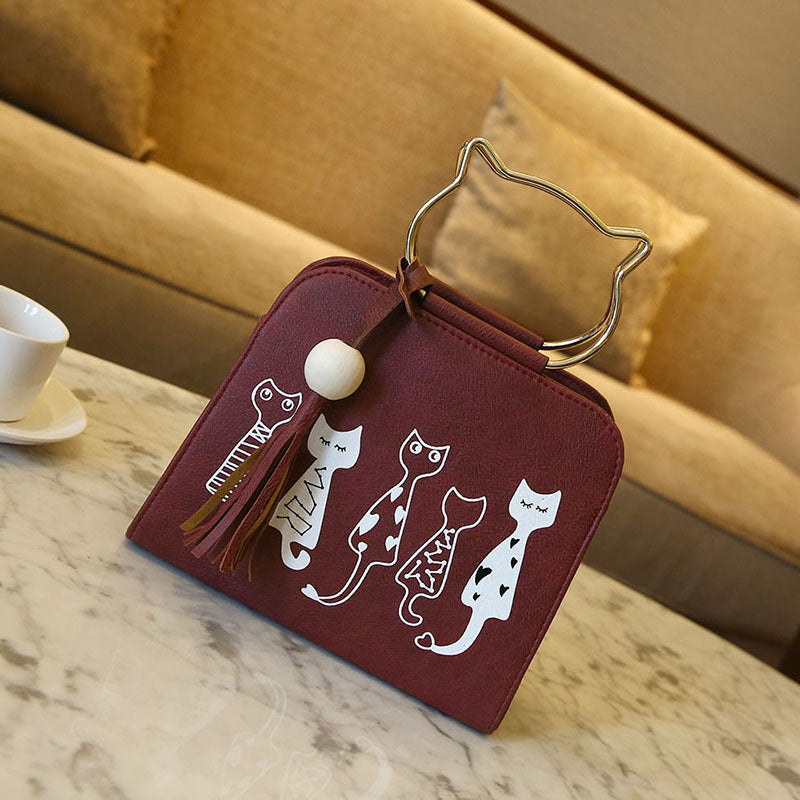 Summer new ladies cat handbag shoulder diagonal handbag Pi-Mart
