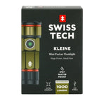 Swiss Tech 1000LM Mini LED Rechargeable Turbo Flashlight, IP67 Weatherproof, 0.18lbs, Green - SJB-DIAMOND ELITES