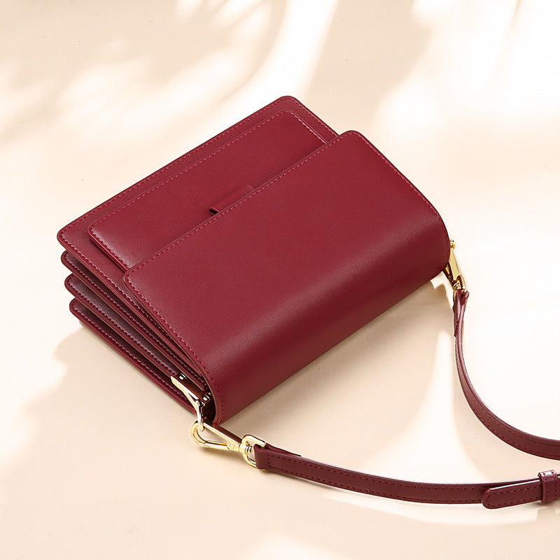 Small genuine leather handbags casual shoulder bag square shape crossbody - SJB-DIAMOND ELITES