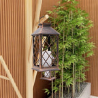 Abble Outdoor ,13'' x 5.5'' x 5.5'' Yard Classic Asymmetrical Plastic Lantern, Bronze, 2 -Pieces - SJB-DIAMOND ELITES