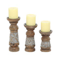 DecMode 3 Candle Bronze Wood Candle Holder, Set of 3 - SJB-DIAMOND ELITES