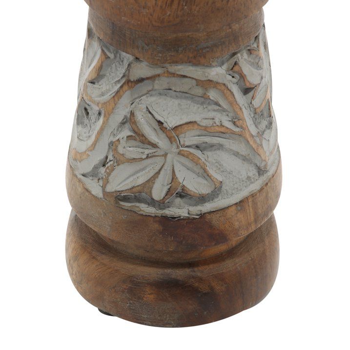 DecMode 3 Candle Bronze Wood Candle Holder, Set of 3 - SJB-DIAMOND ELITES