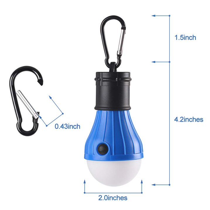 HAITRAL 2- Pack Portable LED Camping Light Bulbs with Snap Hooks and 3 Mode Lighting for Backpacking, Camping, Hiking, Emergency (HT-A012) - SJB-DIAMOND ELITES