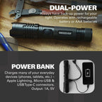 Observer Tools 1000 Lumen LED Rechargeable Flashlight - Power Bank, Dual Power, Magnet, Zoom, Waterproof, Tactical, Professional-Grade Quality - SJB-DIAMOND ELITES
