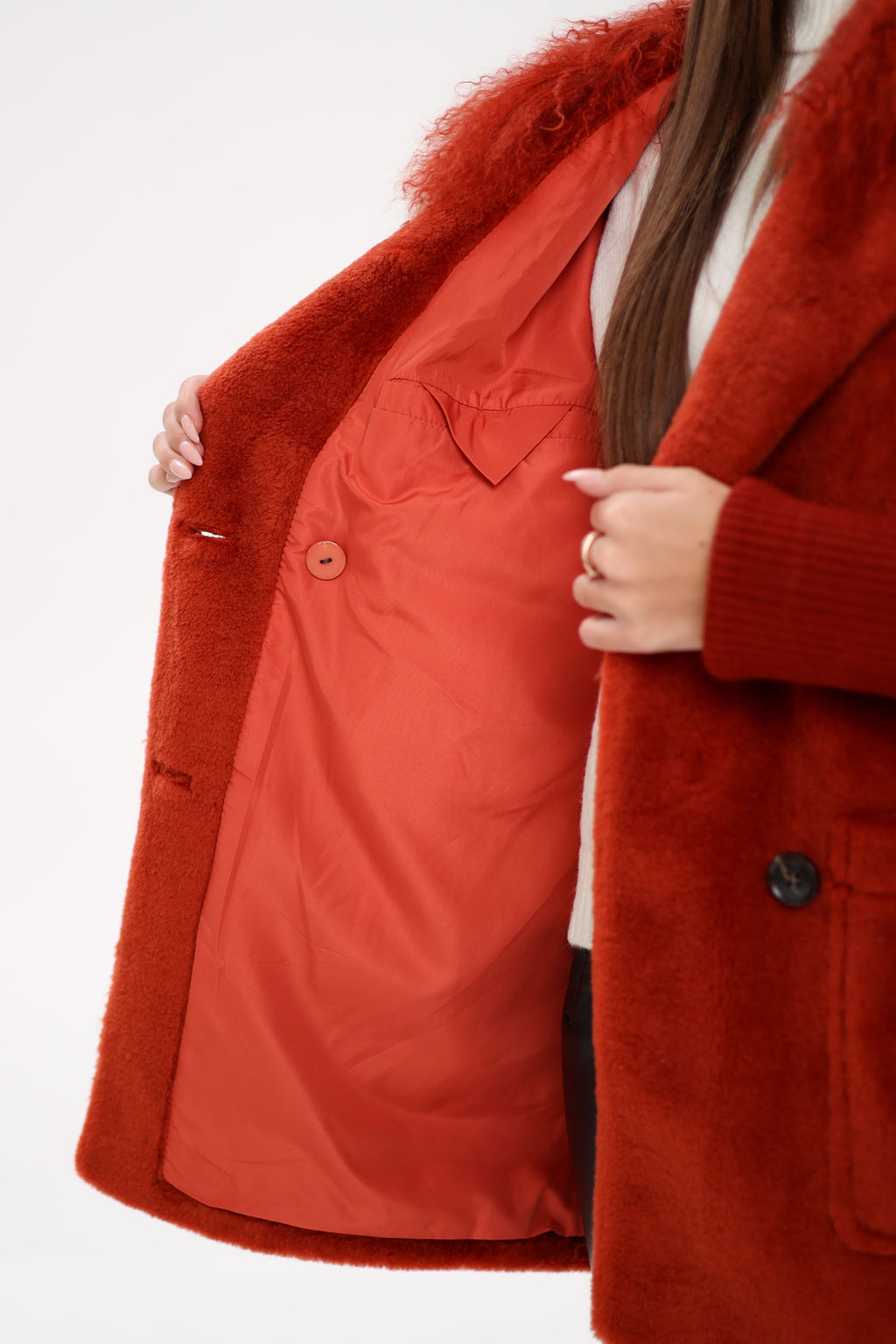 Genuine Lama Fur Peruvian Wool Coat - SJB-DIAMOND ELITES