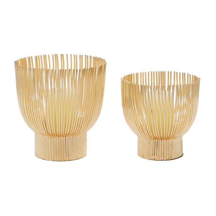 CosmoLiving by Cosmopolitan 2 Holder Gold Metal Tealight Decorative Candle Lantern, Set of 2 - SJB-DIAMOND ELITES