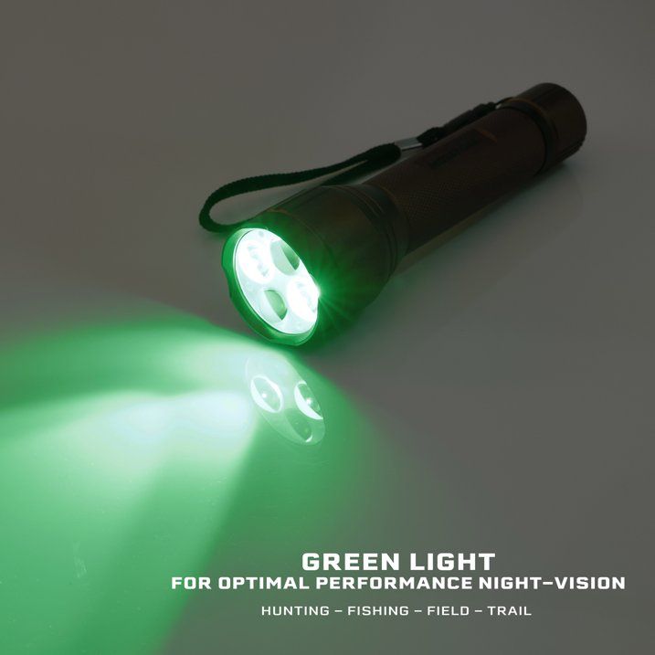 MossyOak Hunting IP67 Waterproof 1000 Lumens Flashlight, with Green Light - SJB-DIAMOND ELITES