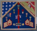 Flag Connections Marine Corps, 2 Flag Shadow Box Display Case - Oak The Military Gift Store