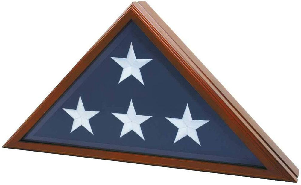 Premium Veteran Burial Flag Case with Beveled Glass for 5' x 9' for Burial Flag The Military Gift Store