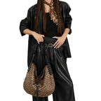 Women's Trendy Leopard Flannel Hobo Crossbody Bag – Large Capacity Shoulder Bag, Casual Versatile Bag for Everyday Use - SJB-DIAMOND ELITES