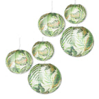 Gerson Set of Six Assorted Paper Tropical Plant Pattern Lanterns with Built in LED Light - SJB-DIAMOND ELITES