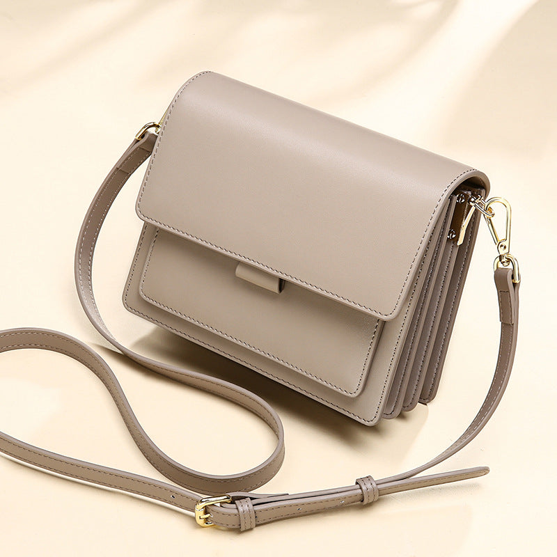 Small genuine leather handbags casual shoulder bag square shape crossbody - SJB-DIAMOND ELITES