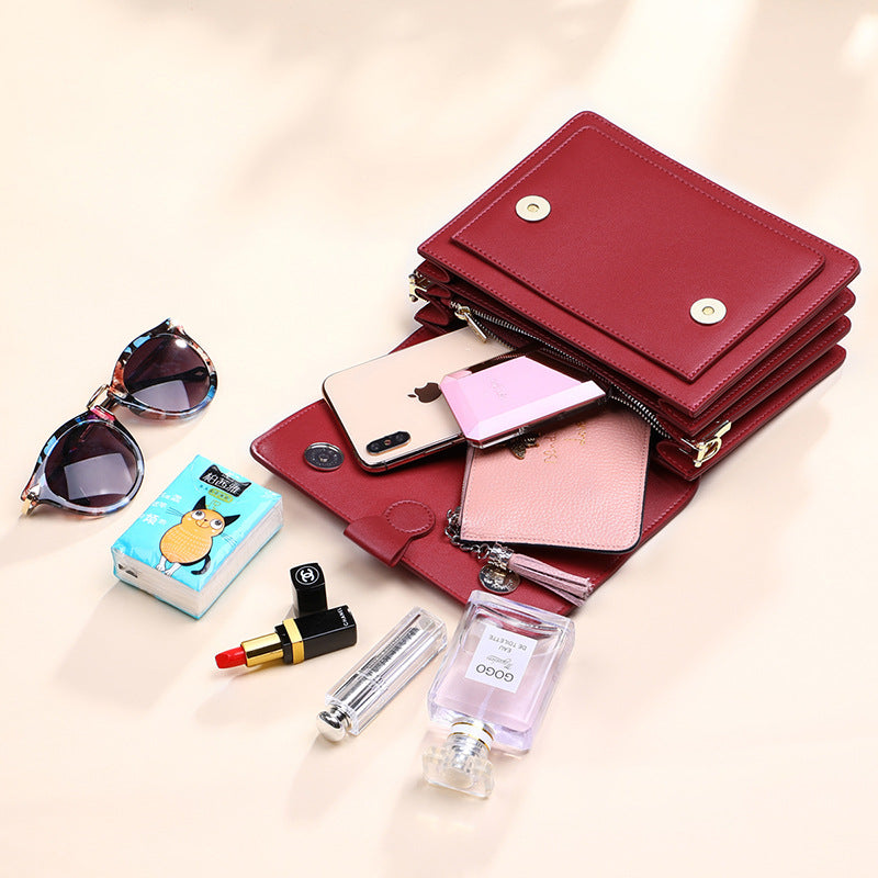 Small genuine leather handbags casual shoulder bag square shape crossbody - SJB-DIAMOND ELITES