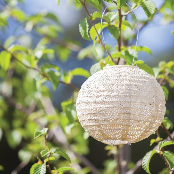Allsop Home Garden 31771 Soji Stella Globe 8-In. Tyvek Solar Lantern (Pearl) - SJB-DIAMOND ELITES