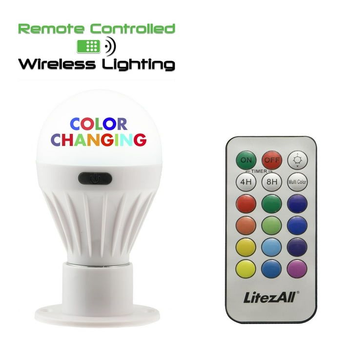 LitezAll COB LED Porta Bulb Color Changing Remote Control Light 200 Lumens 3 AAA Batteries - SJB-DIAMOND ELITES