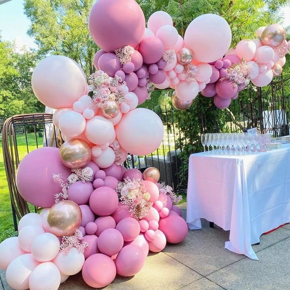 119 Pcs Peach Pink  Rose Gold Latex Balloons For Wedding Birthday Valentine's Day Party Decorations Office Parties Baby Showers Girl Birthday Party Ballon Decoration IN Modern Style Stevvex
