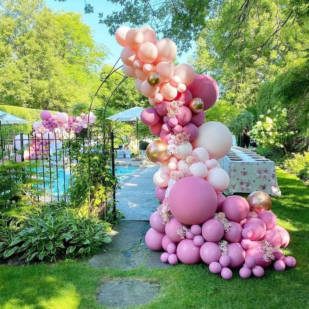 119 Pcs Peach Pink  Rose Gold Latex Balloons For Wedding Birthday Valentine's Day Party Decorations Office Parties Baby Showers Girl Birthday Party Ballon Decoration IN Modern Style Stevvex