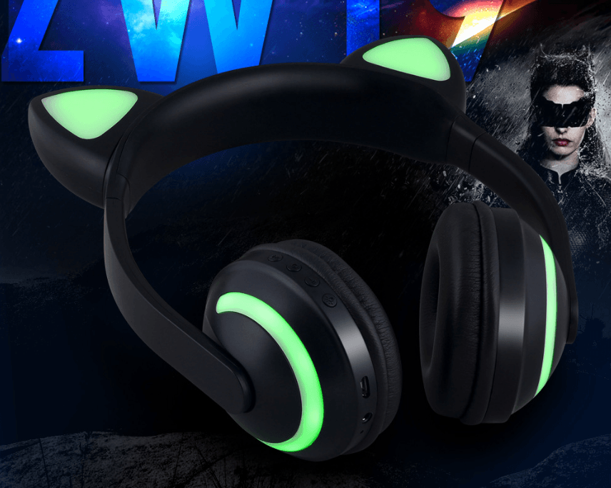 Interesting New Kids Headphones Wireless Bluetooth In Cat Ears Headphones Style With Noise Reduction Live Breathing Lights Glare and LED Lights - SJB-DIAMOND ELITES