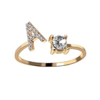 Adjustable 26 Initial Letter Ring Fashion Jewelry For Women Simple Elegant Jewelry Pi-Mart