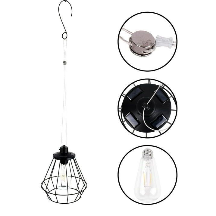 Better Homes & Gardens Conical Black Metal Solar powered Lantern - SJB-DIAMOND ELITES