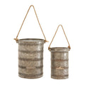 DecMode 12", 10"H Coastal Lantern, Gray, 2 - Pieces - SJB-DIAMOND ELITES
