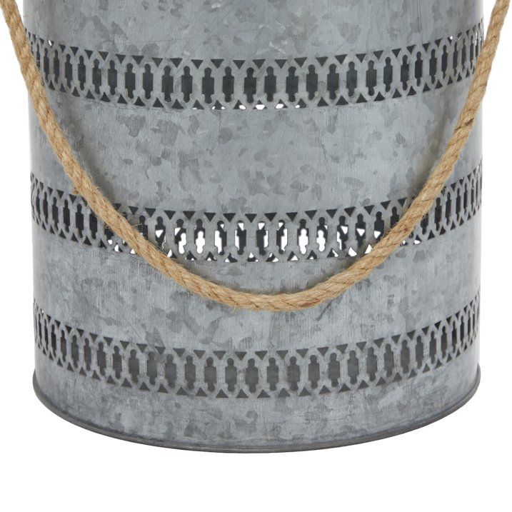 DecMode 12", 10"H Coastal Lantern, Gray, 2 - Pieces - SJB-DIAMOND ELITES