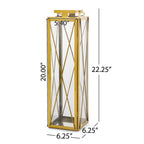 Demijen Stainless Steel 22" Lantern, Gold - SJB-DIAMOND ELITES