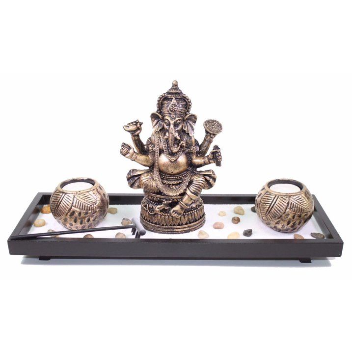 Elephant Ganesha Zen Garden Sand Rocks Candle Holder Home Decor - SJB-DIAMOND ELITES