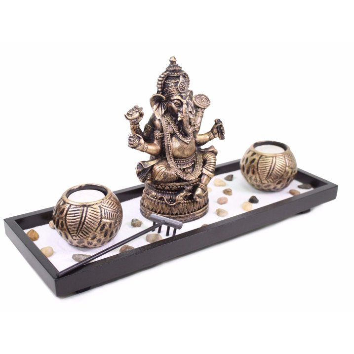 Elephant Ganesha Zen Garden Sand Rocks Candle Holder Home Decor - SJB-DIAMOND ELITES