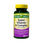 Spring Valley Super Vitamin B-Complex Tablets Dietary Supplement; 100 Count