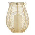 DecMode Gold Metal Decorative Candle Lantern with Thin Metal Handle - SJB-DIAMOND ELITES